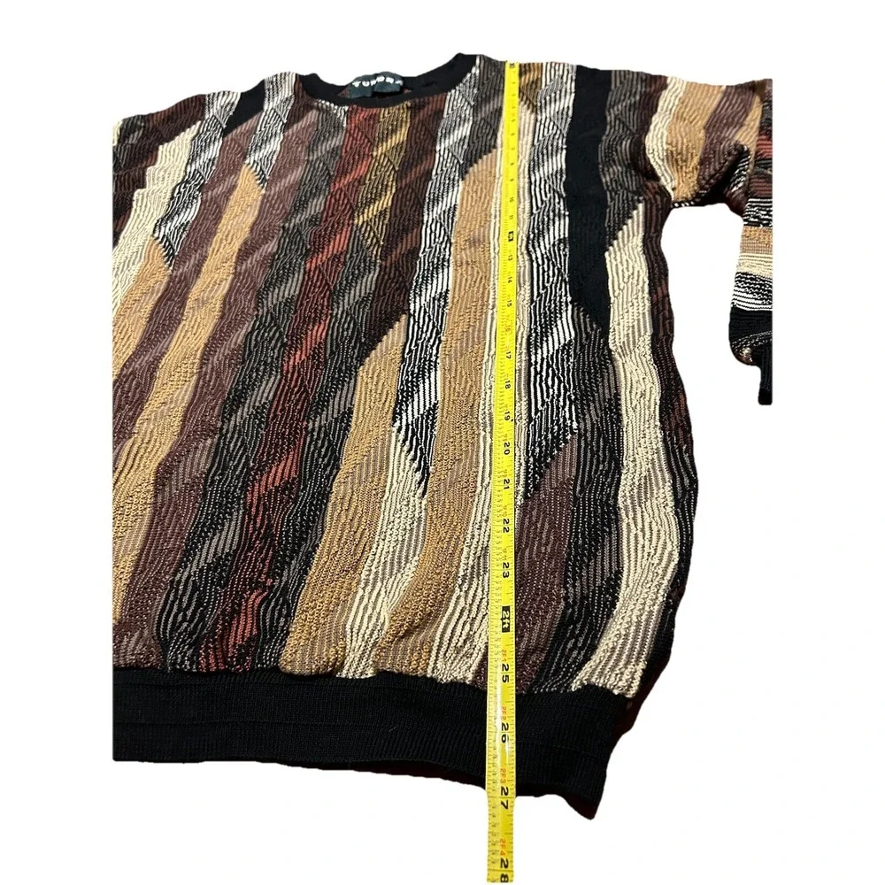 TUNDRA CANADA‎ Sweater Sz Large Textured Ribbed 3D Cotton BIGGIE Hip Hop 80's